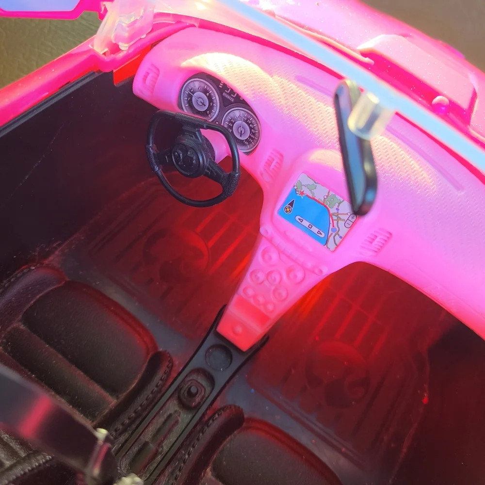 Barbie Glam Convertible Hot Pink‎ Car Used Toy Doll Ride Whip